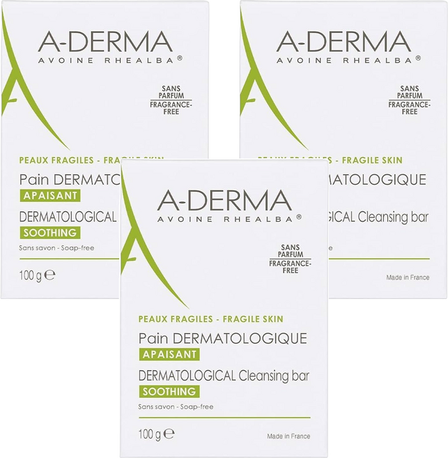A-DERMA 艾芙美 燕麥非皂性潔膚皂, 100g, 3個