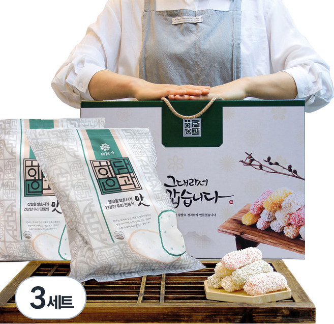 해담한과 찹쌀혼합유과 선물세트, 1kg, 3세트