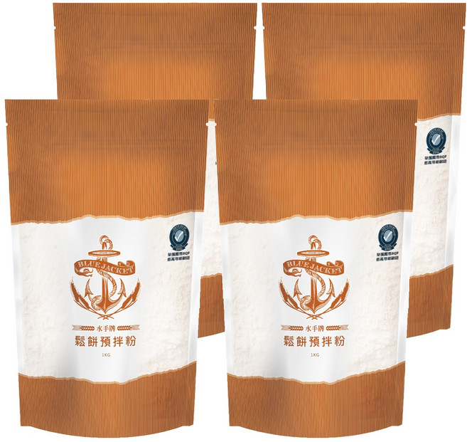 聯華製粉 BLUE JACKET 水手牌 鬆餅預拌粉, 1kg, 4包