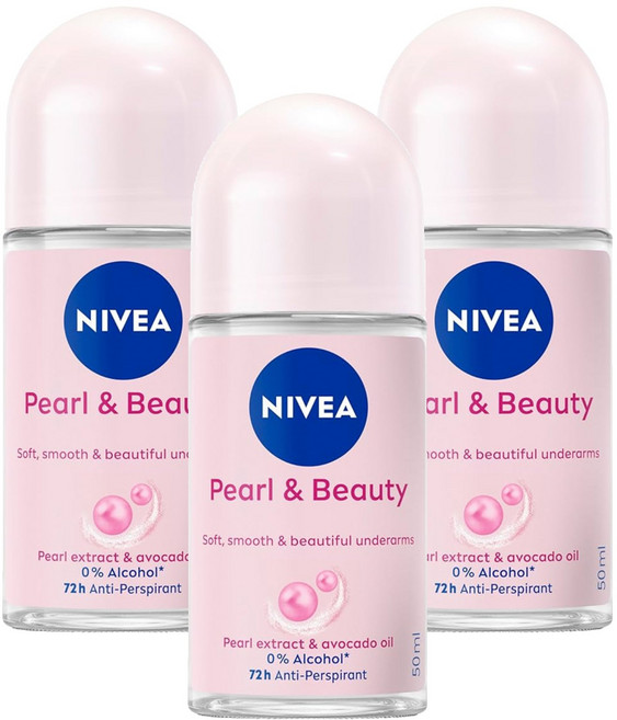 NIVEA 妮維雅 珍珠煥采系列 止汗爽身乳液, 50ml, 3瓶