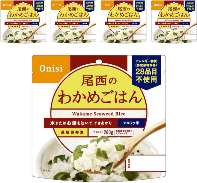 Onisi 尾西 沖泡即食海帶芽飯, 5包, 100g