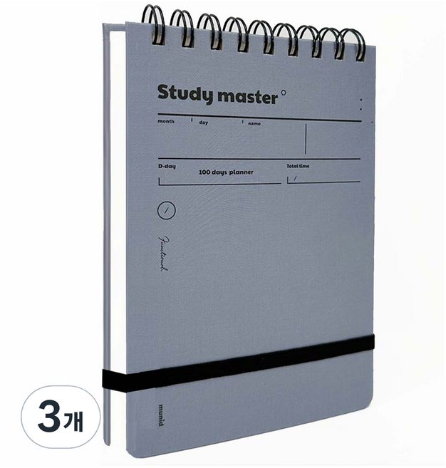 뮤니드 상철 100일 스터디 플래너 밴드형, 인블루, 3개
