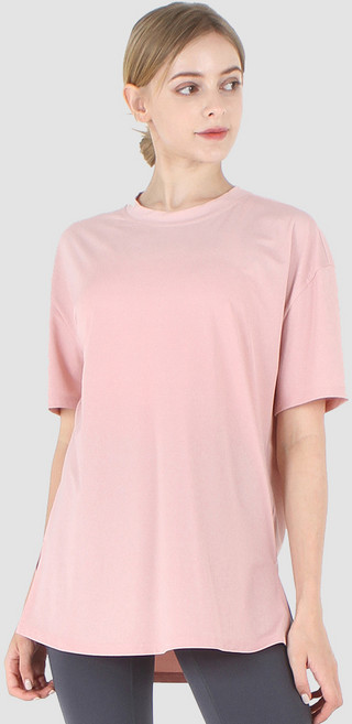 녹족 여성용 아이비 오버핏 반팔 요가 티셔츠