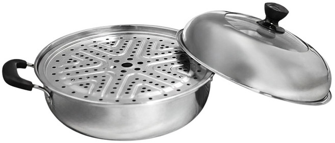 老疊香 304不鏽鋼桑拿火鍋 適用多種爐具 蒸煮燉涮多功能火鍋, 1組, 30cm
