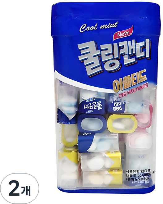 쿨링캔디 어쏠티드 캔디 45p, 135g, 2개