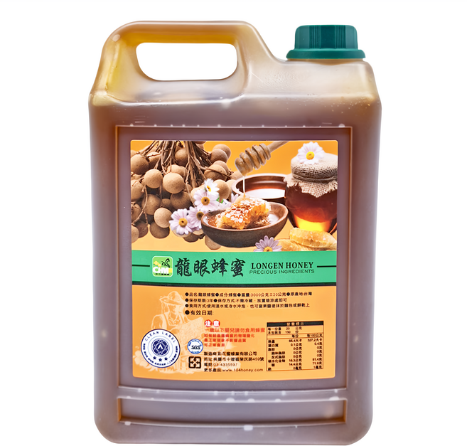彩花蜜 台灣嚴選龍眼蜂蜜, 3kg, 1罐