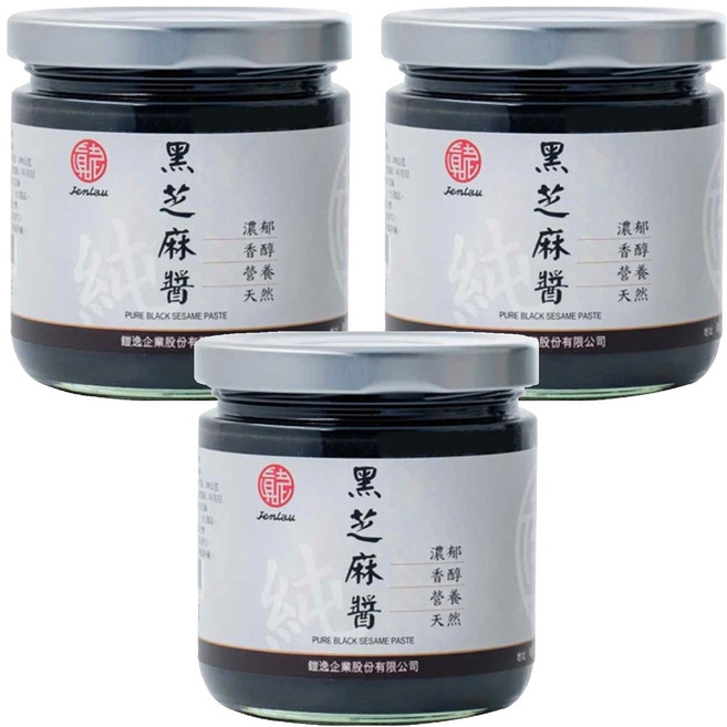 真老 純黑芝麻醬, 200g, 3罐
