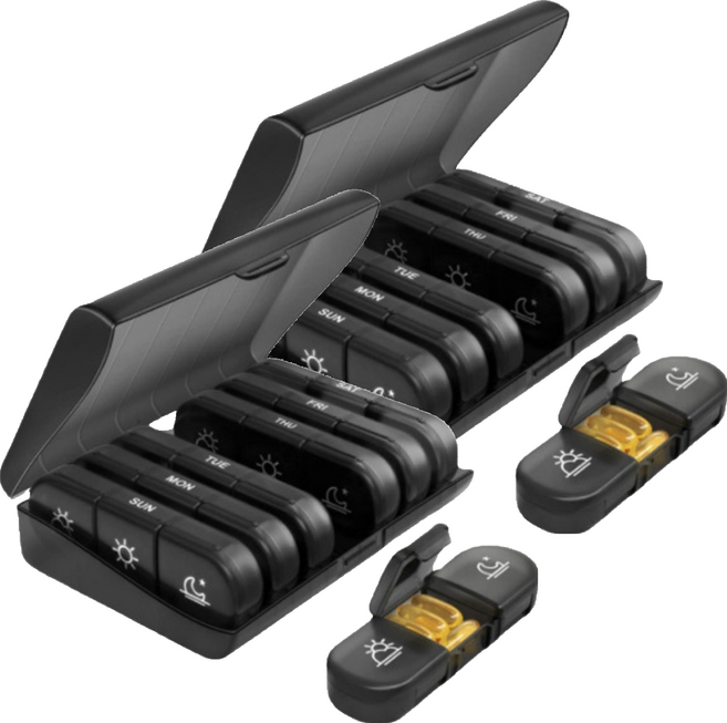 그린리빙 요일별 휴대용 알약케이스, 2개