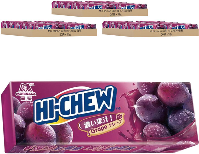 MORINAGA 森永 HI-CHEW 嗨啾 葡萄口味軟糖, 32g, 60條