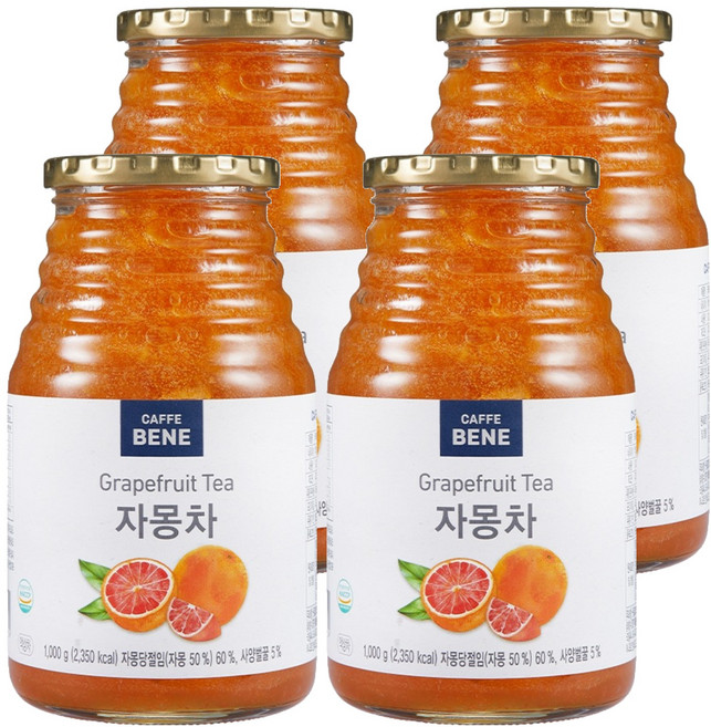 카페베네 과일청 자몽차, 1개입, 4개, 1kg