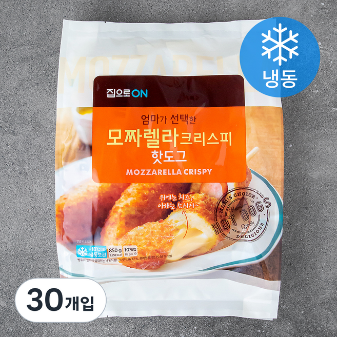 집으로ON 모짜렐라 크리스피 핫도그 (냉동), 85g, 10개입, 3개