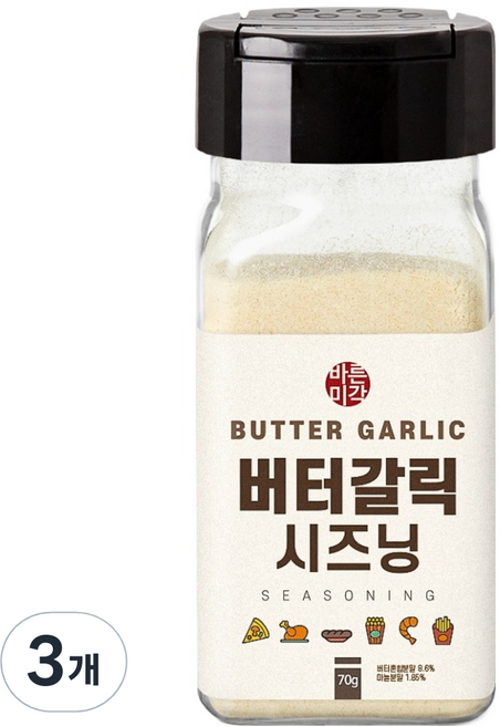 바른미각 버터갈릭 시즈닝, 3개, 70g