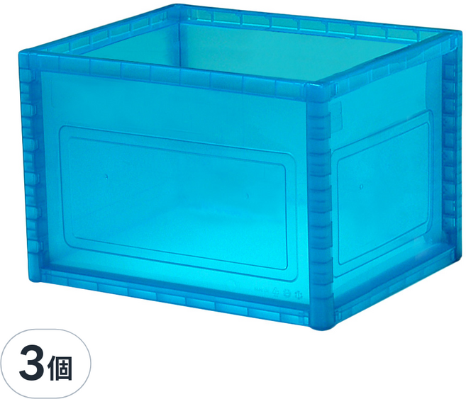 SHUTER 樹德 巧拚收納箱 17.7L KD-2625, 藍透, 3個