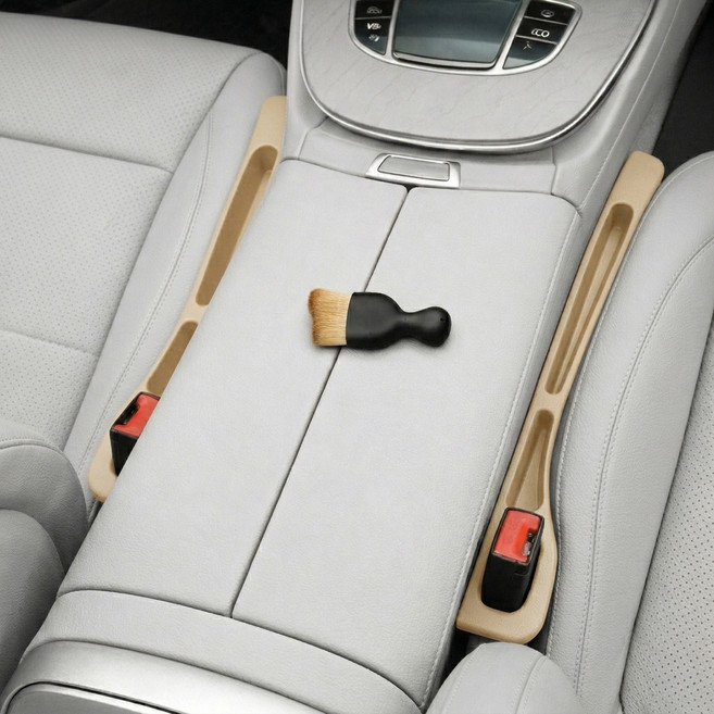 대한 자동차 틈새 포켓2p + 미니브러쉬 세트, 베이지, 1개