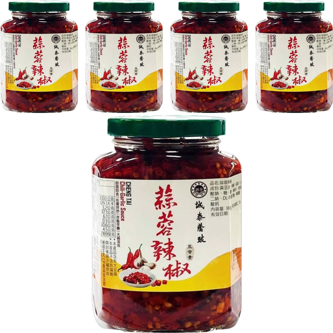 誠泰 蒜蓉辣椒 360g 鮮切辣椒與蒜頭切塊完美結合, 5罐