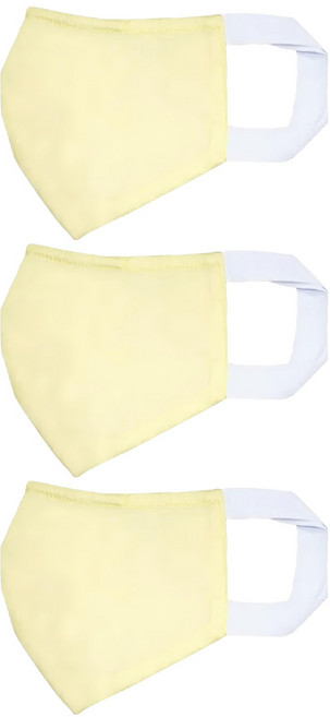 Osun 歐桑生活 台灣製 防疫3D立體三層防水運動透氣布口罩 成人用, 1入, 3片, 鵝黃色