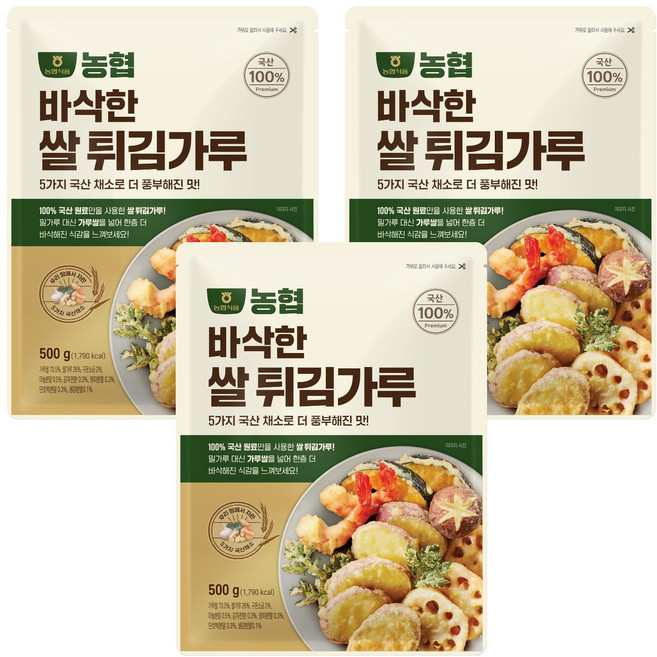 농협식품 바삭한 쌀튀김가루, 500g, 3개