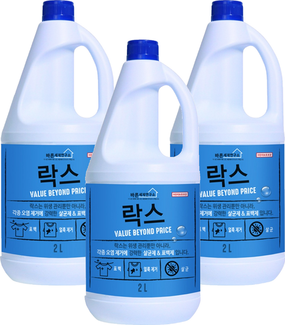 바른세제연구소 락스, 2L, 3개