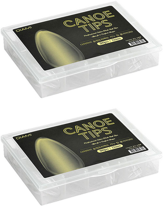 다이아미 카누팁 클리어 네일팁 360p, 투명색/클리어, 2개