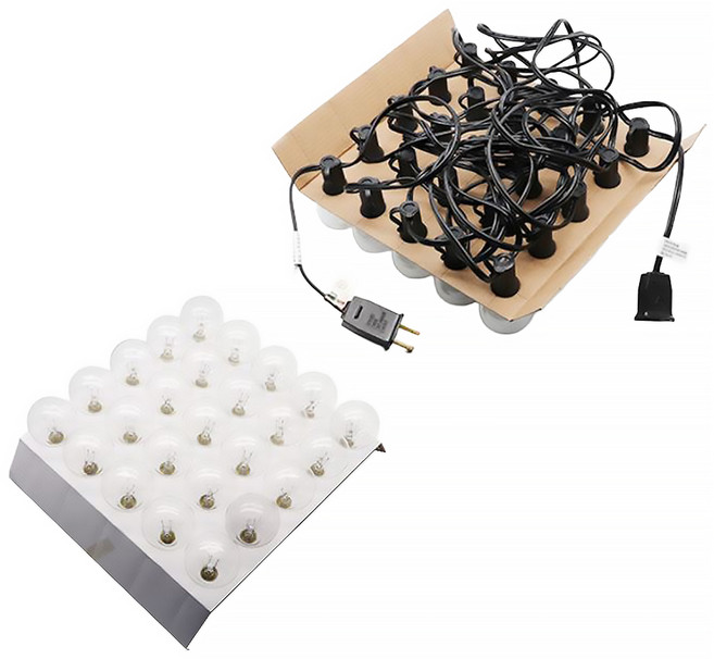 G40 LED 25燈 露營防水燈串 戶外防雨 帶保險絲, 透明色 + 黃光, 1組