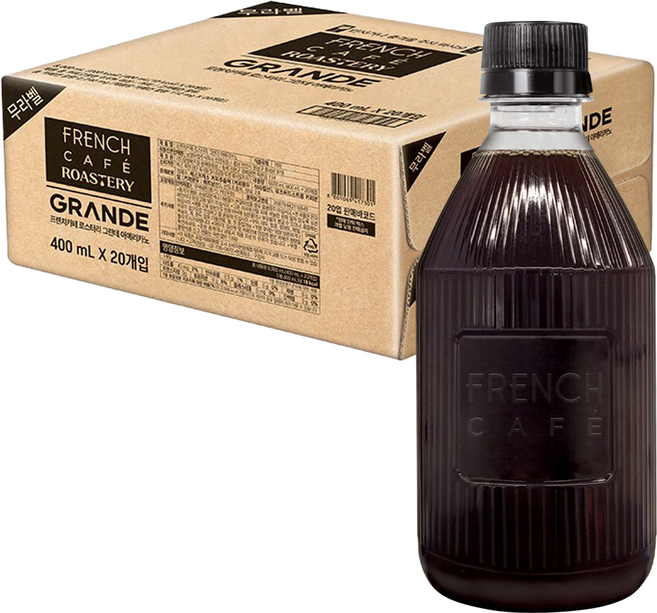 프렌치카페 로스터리 무라벨 그란데 아메리카노, 400ml, 20개