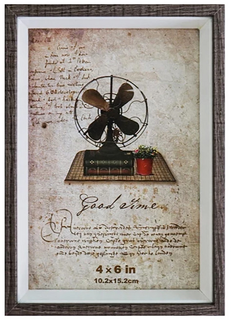 STYLE_G時代家居文青鑲木白相框6X8-典藏深木, 深木, 1件