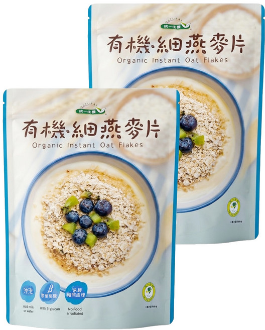 統一生機 有機細燕麥片, 400g, 2包