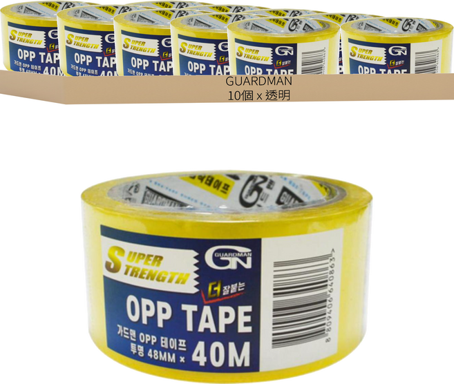 固得曼 OPP封箱膠帶, 10個, 透明