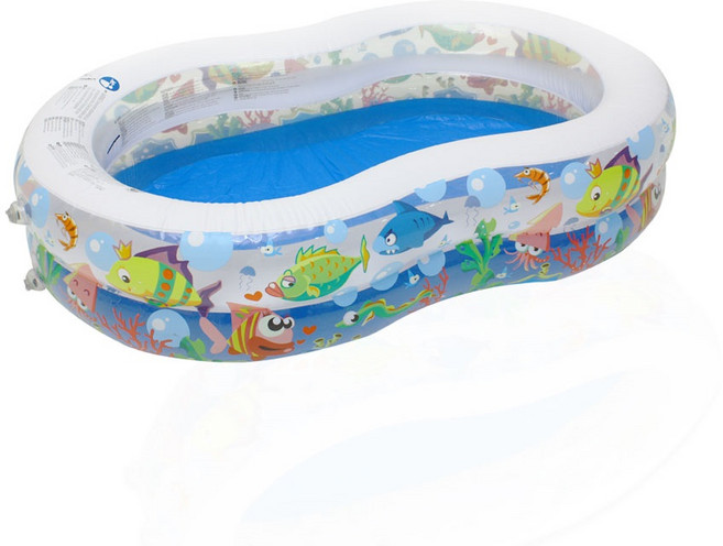 지롱 아쿠아 땅콩 모양 풀장, 블루 + 화이트, 1개