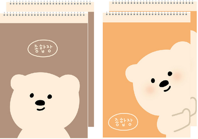 아트모아 곰 종합장 50p, 4개, 랜덤발송
