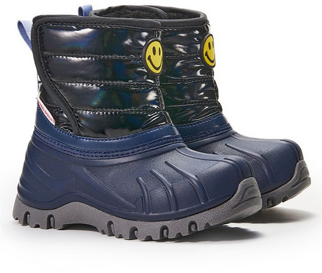 bimbobimba 童款笑臉裝飾中筒保暖雪靴