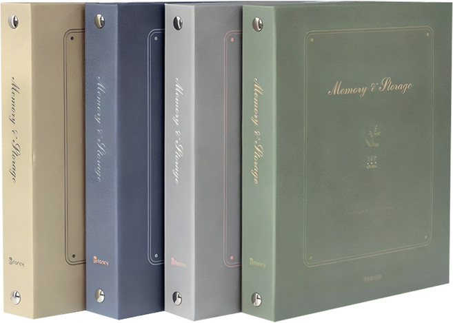 작은사진관 메모리 포켓 앨범 4권 세트, 그린 + 네이비 + 베이지 + 그레이, 40매