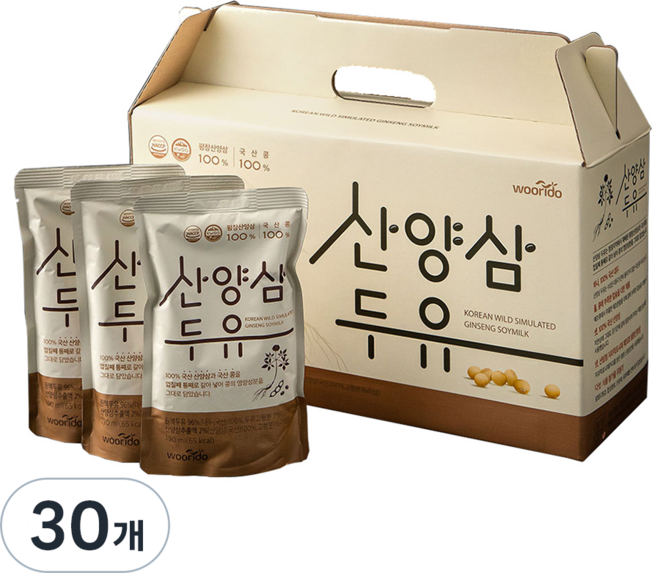우리두 산양삼 두유, 190ml, 30개