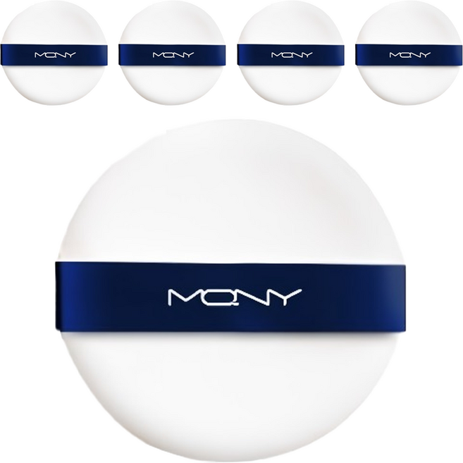 MACQUEEN NEWYORK 氣墊粉撲 5入, 白色+藍色, 1盒