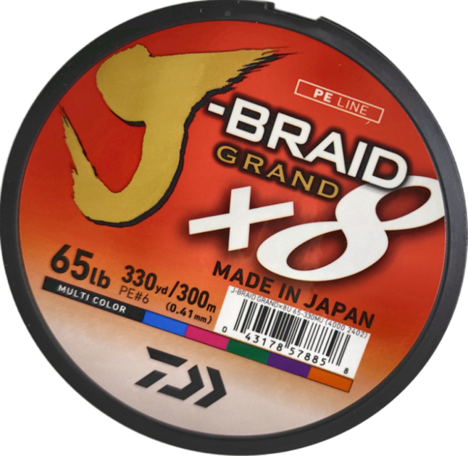 DAIWA 大和 釣線 JB X8U 6 65LB-330yds, MULTI COLOR, 1捲