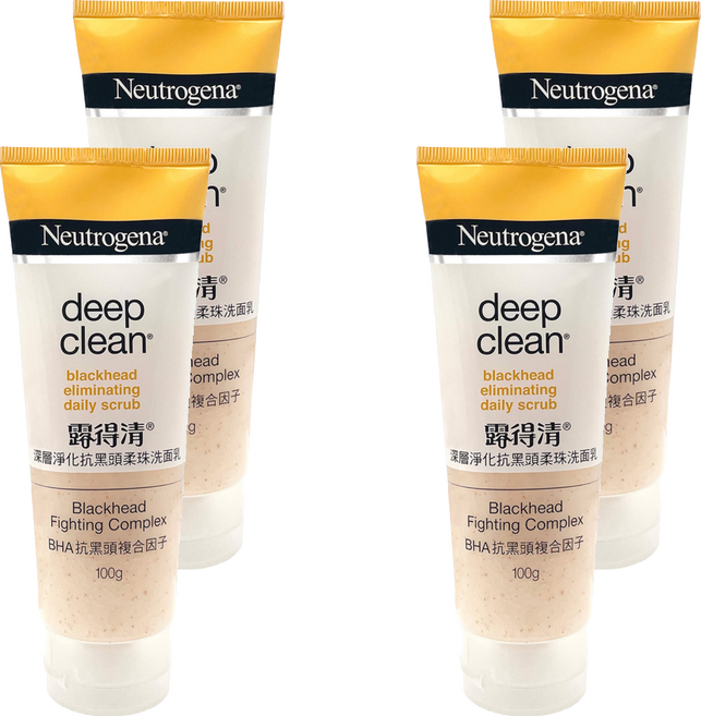 Neutrogena 台灣公司貨 洗面乳 抗黑頭, 100g, 4件
