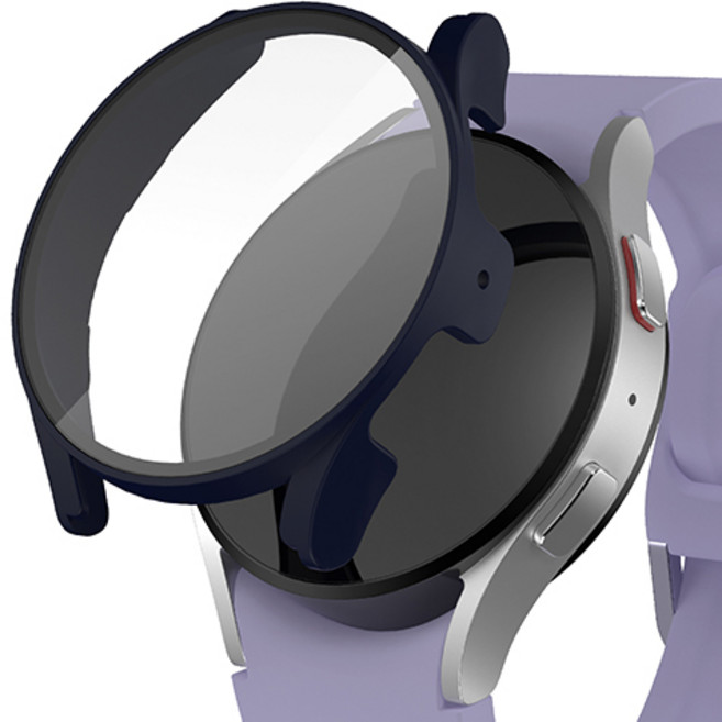 신지모루 풀커버 일체형 SF코팅 강화유리 액정보호 케이스, 네이비, 1개