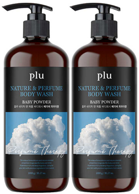 플루 네이처 앤 퍼퓸 바디워시 베이비파우더향, 1kg, 2개
