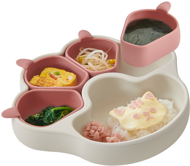 퍼기 유아용 자기주도 냥냥 흡착 식판, 드라이로즈, 단품, 1개