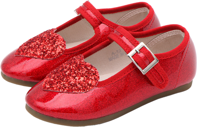 Kiphant 女童愛心亮片瑪莉珍鞋 A-12