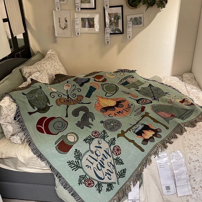 은희마법 북유럽풍 겨울용 태피스트리, 그린풀