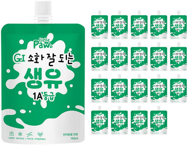 리틀포우 반려동물 GI 소화 잘되는 생유, 20개, 150ml, 크랜베리맛