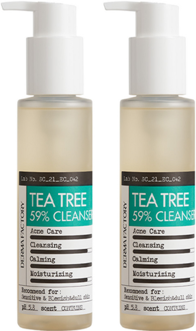 더마팩토리 티트리 59% 젤 클렌저, 150ml, 2개