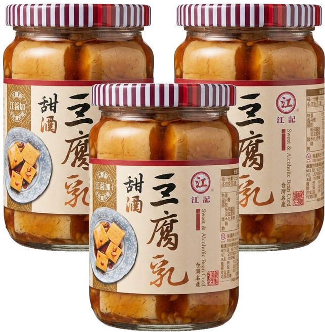 江記 甜酒豆腐乳, 380g, 3罐