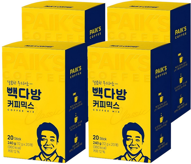 빽다방 커피믹스, 12g, 20개입, 4개