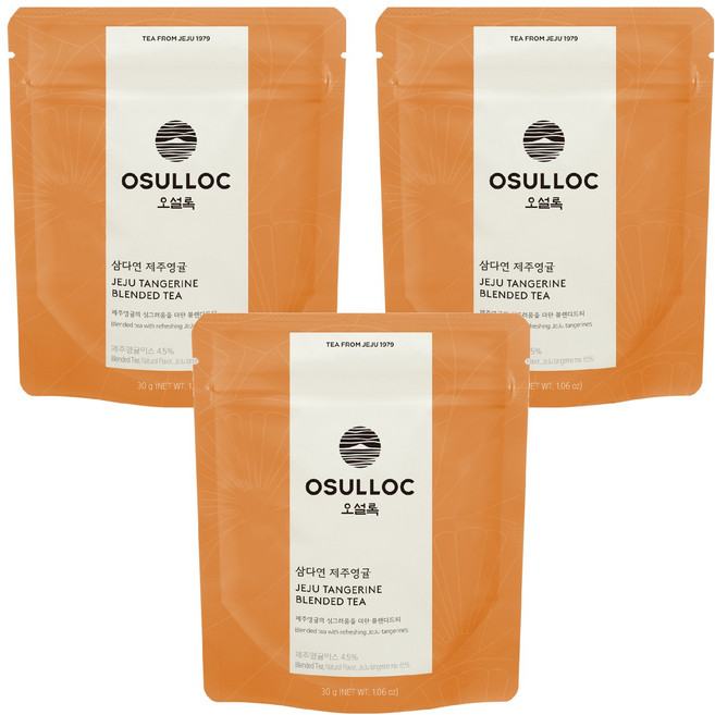 오설록 삼다연 제주영귤 과일차, 30g, 1개입, 3개