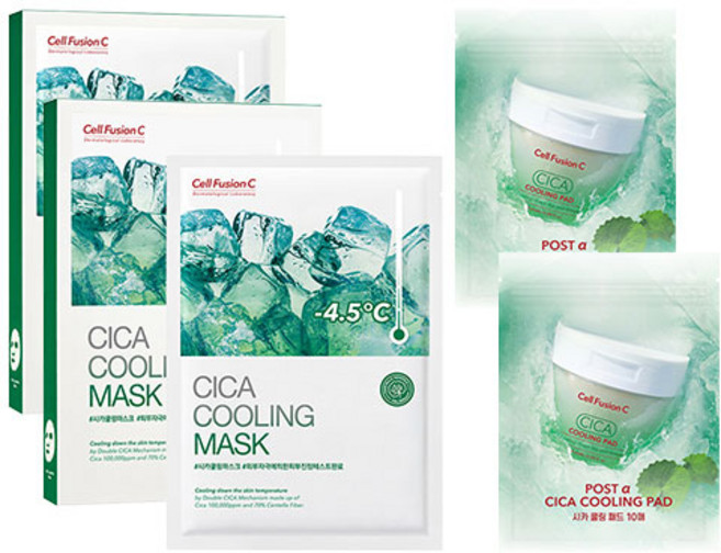 셀퓨전씨 시카 쿨링 마스크 5p + 시카쿨링패드 10p, 1개입, 10개