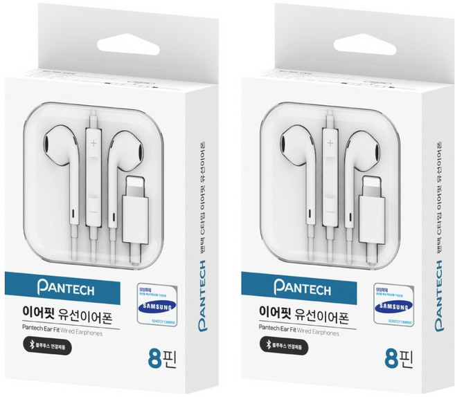 팬택 이어핏 8핀 오픈형 다이나믹 블루투스 유선이어폰 2p TRME-02 화이트, 화이트, 화이트