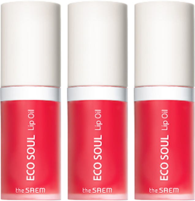 더샘 에코 소울 립 오일, 2 베리베리, 6ml, 3개
