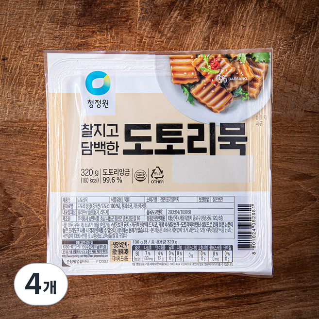 청정원 도토리묵, 320g, 1개입, 4개